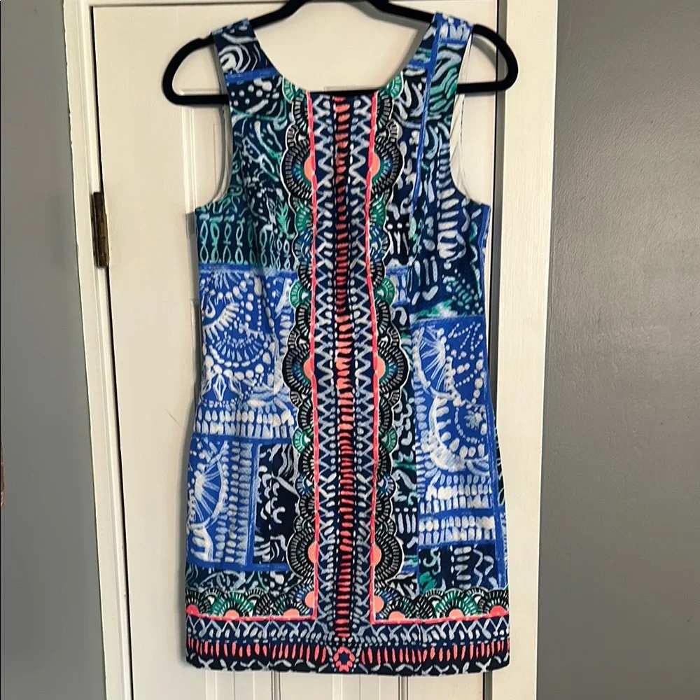 Lilly Pulitzer Mila Stretch Shift Dress Leied Back Engineered Size 2 EUC - Picture 3 of 11